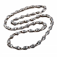 BOCAI Bijoux en argent S925 : Collier pour homme au style urbain audacieux et Bracelets à maillons fins avec motif Crâne Fleur de Cerisier audacieux