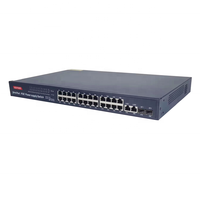 Switch Poe Terbaik 100m 24 Port Switch Jaringan Poe Dengan 4 Port Uplink 1000m Mini Switch Jaringan Poe untuk Kamera IP
