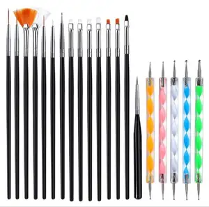 20PCS Nail Art Design Punkt ier malerei Zeichnung Polier pinsel Stift Werkzeuge Set Nail Art Phototherapie Pinsel Punkt Bohr stift Werkzeugs atz