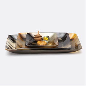 Forme carrée Buffalo Horn plateau Disponible dans Toutes Les Tailles Corne Artisanat Décoratif Corne Bol Poli pour Offre Spéciale produit - Product Image 3