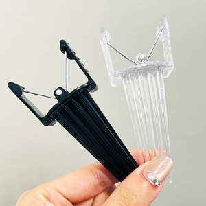 Pince à cheveux haute couronne noire transparente pour volume à la racine, sans couture, pour usage quotidien - Product Image 1