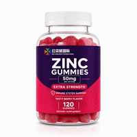 Fabrication sur mesure de suppléments en gommes de zinc à marque privée OEM ODM, soutien du système immunitaire, fabrication sous contrat, 50 mg par portion, 120 gommes