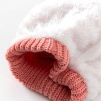 Bonnet tricoté en acrylique avec pompon détachable, logo et étiquette personnalisés, style slouchy hip-hop, chaud et épais, doublé pour l'hiver