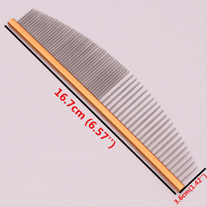 Peine Curvo para Mascotas con Dientes de Acero Inoxidable y Mango de Aluminio, Herramienta para Desenredar y Eliminar Pelo de Perros y Gatos de Pelo Largo y Corto 7999 - Product Image 4