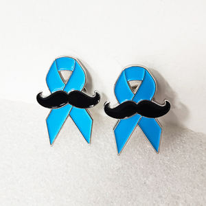 Ruban bleu en émail doux plaqué argent pour homme, souvenir de sensibilisation au <span class=keywords><strong>cancer</strong></span> de la <span class=keywords><strong>prostate</strong></span>, cadeau de novembre - Product Image 3