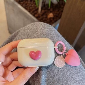 Étui pour écouteurs en silicone 3D Heart Love Cute pour AirPods Pro <span class=keywords><strong>2</strong></span> 3 <span class=keywords><strong>Air</strong></span> Pods Cover Case Creative Smile Ornament Keyring - Product Image 2