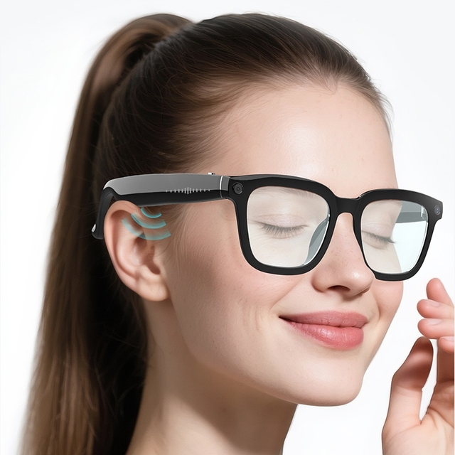 AI Smart Glasses with Multi-Language Real-Time Translation Video and Voice Control Music Player and Assistant Features