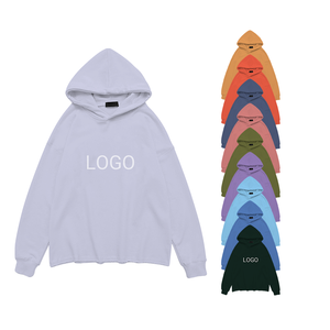 Streetwear felpe oversize senza stringhe con stampa bordi tagliati in cotone <span class=keywords><strong>felpa</strong></span> con cappuccio con orlo grezzo da uomo felpe oversize in tinta unita - Product Image 3