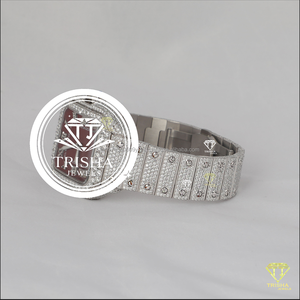 Eco Friendly Fully Iced Out Moissanite Diamond Watch with Square <b>Red</b> Dial Luxury <b>Bracelet</b> Design and Outstanding Fashion Jewelry - Product Image 4
