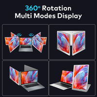 Moniteur portable double écran 16 pouces FOPO/OEM/ODM, extension d'écran triple, 1 câble connectant 3 écrans LCD pour Win & Mac