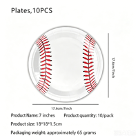 DAMAI Décorations d'anniversaire sur le thème du baseball modernes, assiettes jetables sans BPA, serviettes, ensemble de vaisselle pour les fêtes d'anniversaire et les jours de match