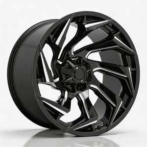Rines de Aleación D753 Reaction Style en Negro Brillante con Acabado Fresado, 17x9 20x9 6x139.7 ET0 Offset para Ford Bronco y Chevrolet Silverado - Product Image 1