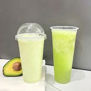 Vaso Desechable de Plástico PP para Bebidas Frías, Limonada, Jugo, Té y Café, Personalizable, Transparente, con Tapa, para Boba y Bebidas con Burbujas - Product Image 1