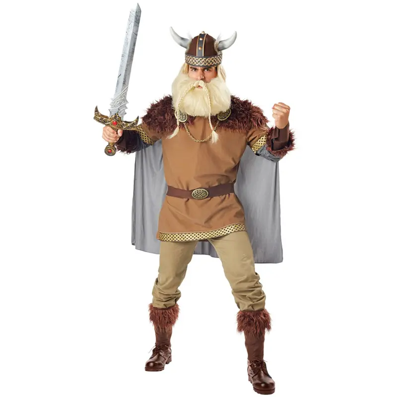 In Stock New Halloween Costumes For Adults Viking Cosplay Stage Party Costume Viking Warrior Suit