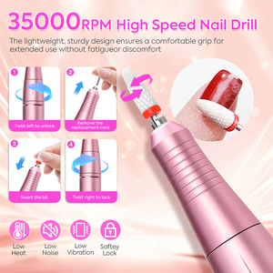 Taladro de <span class=keywords><strong>Uñas</strong></span> Profesional de Marca Privada, Mini Taladro de <span class=keywords><strong>Uñas</strong></span> de 35000 rpm con Batería de Larga Duración - Product Image 4