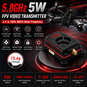 Transmission <span class=keywords><strong>d</strong></span>'images VTX ultra longue portée 5W haute puissance 5000mW pour drone professionnel, <span class=keywords><strong>vol</strong></span> longue distance - Product Image 2