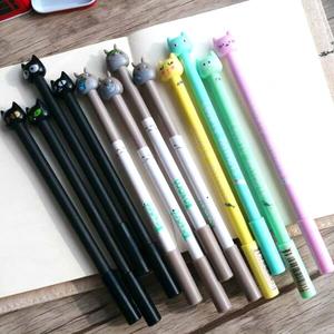1 pz/lotto simpatico gatto serie 0.5mm inchiostro nero penna firma penna regalo per studenti Kawaii materiale per la scuola - Product Image 4