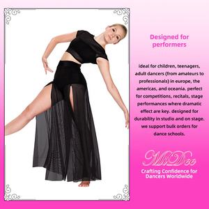 Conjuntos <span class=keywords><strong>de</strong></span> Traje <span class=keywords><strong>de</strong></span> <span class=keywords><strong>Danza</strong></span> Lírica para Mujer MiDee, Top con Vientre Descubierto y Sujetador Integrado y Pantalones <span class=keywords><strong>de</strong></span> Pierna Ancha con Abertura para Actuación <span class=keywords><strong>en</strong></span> Escenario - Product Image 6