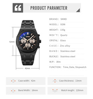 Montre-bracelet à quartz OEM en gros pour hommes, design élégant et tendance, bracelet en acier inoxydable 18 mm, trois aiguilles, verre en alliage 42 mm, style professionnel