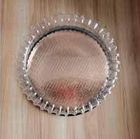 Boîte à gâteau ronde en plastique transparent jetable de haute qualité avec couvercle en dôme, base noire, matériau PET, boîte d'emballage alimentaire