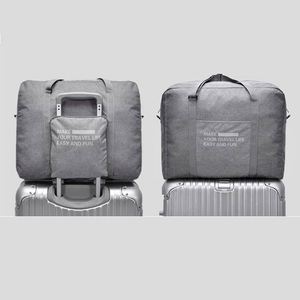 Sac de voyage pliable en polyester imperméable, grande capacité, léger, avec fermeture éclair et logo personnalisé - Product Image 5