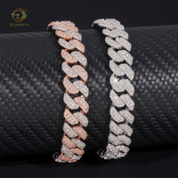 Bijoux Hip Hop Chaîne Cubaine de 10 MM en Diamant Moissanite Argent 925 Cubain Glacé Avec Certificat GRA