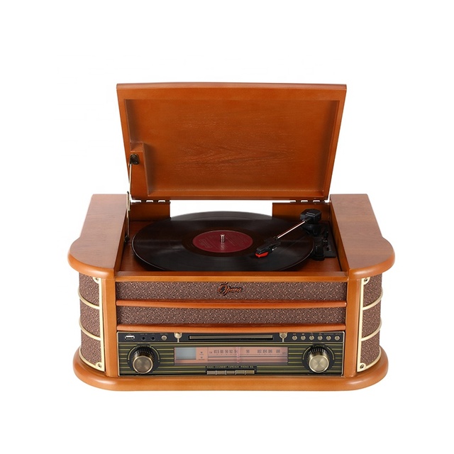 Vintage Design EQ Gramophone PC Link 3 Speed LP Turntable Record Vinyl Player