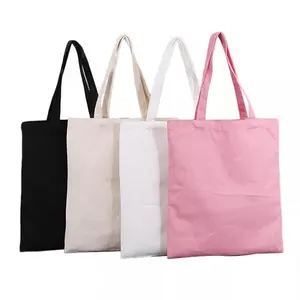 कस्टम विभिन्न आकार के पर्यावरण-अनुकूल पुन: प्रयोज्य खाली कॉटन कैनवास शॉपिंग टोट बैग कॉटन रस्सी हैंडल के साथ