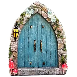 Gardens Miniature Gnome Cobblestone BLUE Fairy Door or Cute Little Fairy House Door