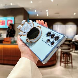 غلاف حامل حامل رائد فضاء كرتوني لطيف لهاتف S20 S24 FE S22 S25 S23 جراب TPU مطلي بالكهرباء فاخر - Product Image 6