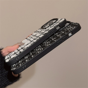 <span class=keywords><strong>Funda</strong></span> de Terciopelo con Cuadrícula Blanca y <span class=keywords><strong>Negra</strong></span> para <span class=keywords><strong>iPhone</strong></span> 16 15 Pro Max 14 Pro Max 13 12 <span class=keywords><strong>11</strong></span>, <span class=keywords><strong>Funda</strong></span> Protectora <span class=keywords><strong>Original</strong></span> - Product Image 5