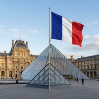 Drapeau français personnalisé de 3x5 pieds, polyester non tissé, rectangulaire, bannière publicitaire extérieure, résistant aux UV, impression numérique