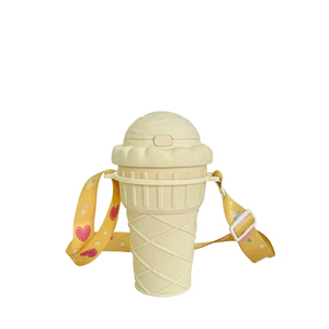 High Aesthetic Creative Ice Cream <b>Plastic</b> Cup with Suction Nozzle <b>Straw</b> Eco-Friendly Cartoon Style for Children Portable Strap - Product Image 3