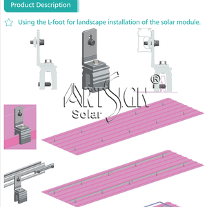 Soporte de Montaje Solar de Aluminio Art Sign con Base en <span class=keywords><strong>L</strong></span> para Techos Metálicos de 80/84 mm de Altura para Techos de Junta Vertical, Soporte para Panel Fotovoltaico - Product Image 4