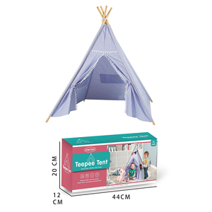 Juguetes educativos soporte de plástico 3D DIY pirámide tipi tienda Glamping dosel tipi azul tienda para niños casa de juegos - Product Image 1