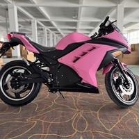 Moto électrique de course rose haute vitesse pour adultes, moto sportive électrique 72V haute puissance, directement de l'usine
