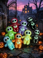 Breloque de sac squelette lumineux Halloween effrayant, pendentif crâne lumineux, décoration de sac à dos, cadeau, jouet en peluche, porte-clés