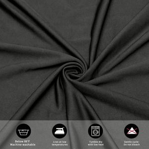 Custom Wrinkle-Free Eco-Friendly Fitted Wedding Banquet Home Tablecloth Black Round Spandex with Skirt - Product Image 5