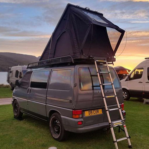 Tente de toit rigide en aluminium ABS pour 3-4 personnes, portable, luxe, pour voyages tout-terrain, randonnée, camping, avec échelle - Product Image 5