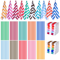 Striped Beach Towel Portable, Sand Proof & Absorbent, Custom Print, Summer Essential, Individually Packed, 200gsm Custom Logo