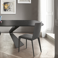 Ensemble de tables et chaises de salle à manger modernes en MDF avec placage, meubles de maison pour salle à manger