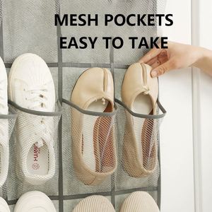 Foldable Clear 24 Mesh Pockets Cheap Large Over the Door Hanging Shoe Closet Organizer Storage <b>Bags</b> - Product Image 3