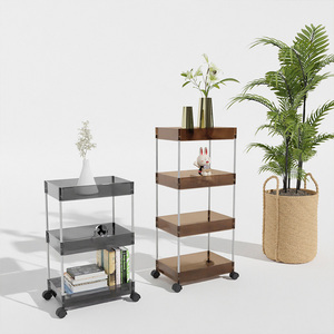 Étagère de cuisine Salle de bain Toilette Petit chariot amovible avec rangement à roulettes universel Chambre à coucher à plusieurs niveaux allant du sol au plafond