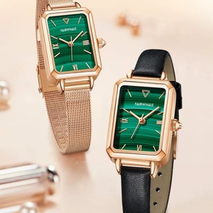 Orologi di Marca da Donna alla Moda <span class=keywords><strong>Orologio</strong></span> Quadrato al Quarzo da Donna Set con Bracciale <span class=keywords><strong>Quadrante</strong></span> <span class=keywords><strong>Verde</strong></span> o Blu Semplice Oro Rosa Inossidabile <span class=keywords><strong>Orologio</strong></span> di Lusso - Product Image 2