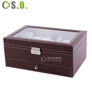 Boîte de rangement pour bijoux et montres en cuir PU personnalisée avec logo - Product Image 4