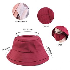 Nueva llegada logotipo personalizado cubo gorras con protección bucal bordado Color sólido algodón pescadores sombreros - Product Image 2