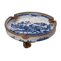 Plateau de service traditionnel en céramique et laiton personnalisé, assiette à oreilles, design Art déco classique, marque EXHY, prix direct usine pour la décoration intérieure