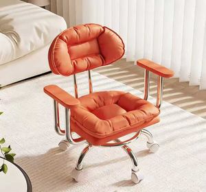 Tabouret de salon, tabouret à roulettes, tabouret bas, tabouret à roulettes universelles, petit tabouret, tabouret haut de gamme avec dossier, petite chaise - Product Image 2