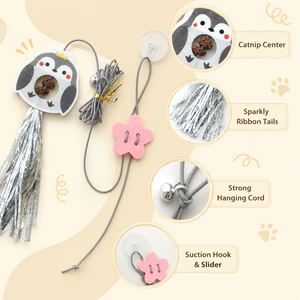 ของเล่นแมวแบบแขวนประตู ขนนกประดับ ของเล่นเคี้ยวสำหรับแมวในบ้าน - Product Image 3