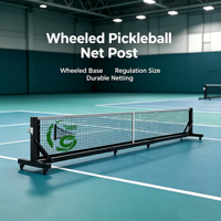 Poteau de filet de pickleball professionnel en acier galvanisé, portable et sur roues, pour le sport et le divertissement, pour clubs, gymnases et terrains